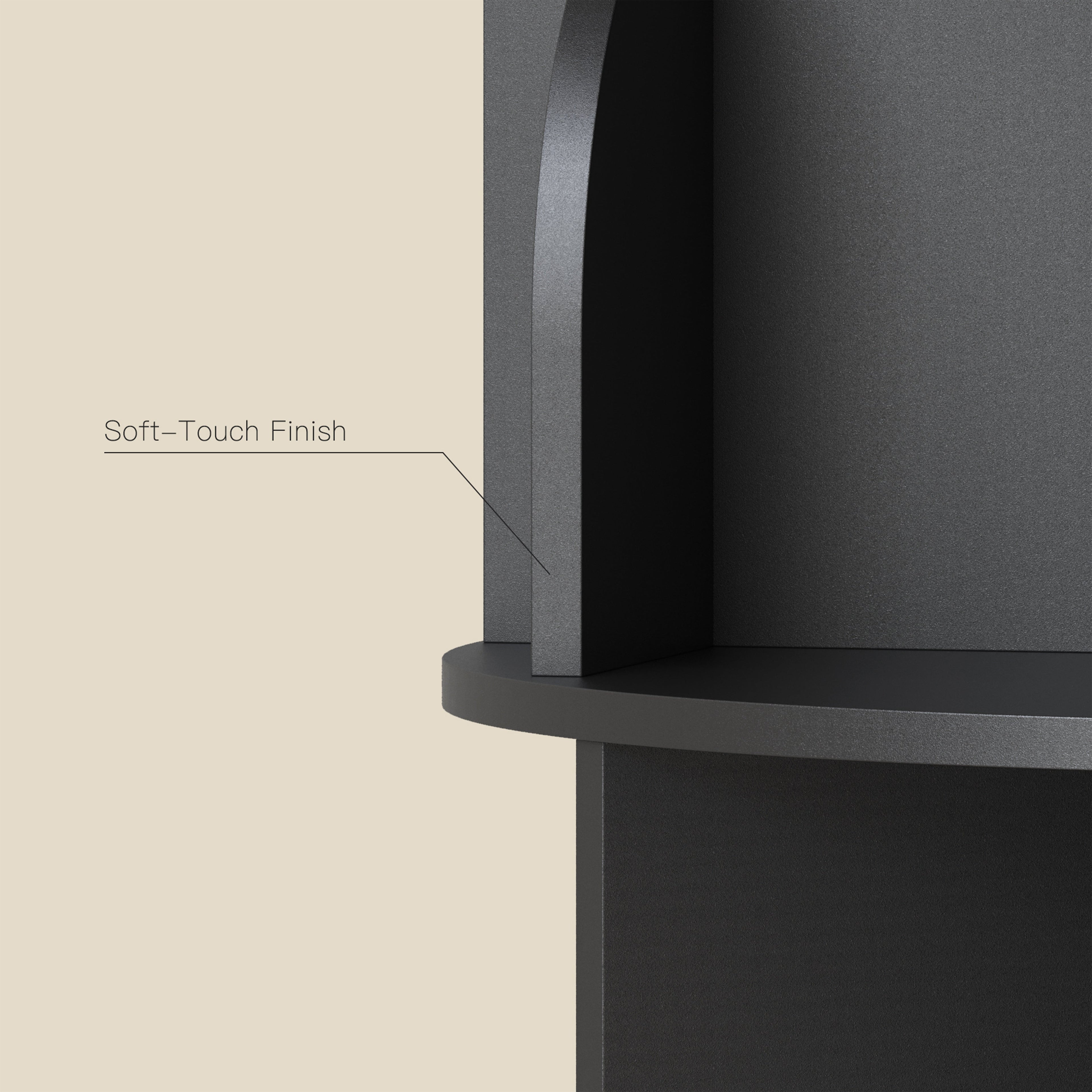 YOWOS Circinus Core 360° Rotating Storage Rack Wood Black 4 Tiers