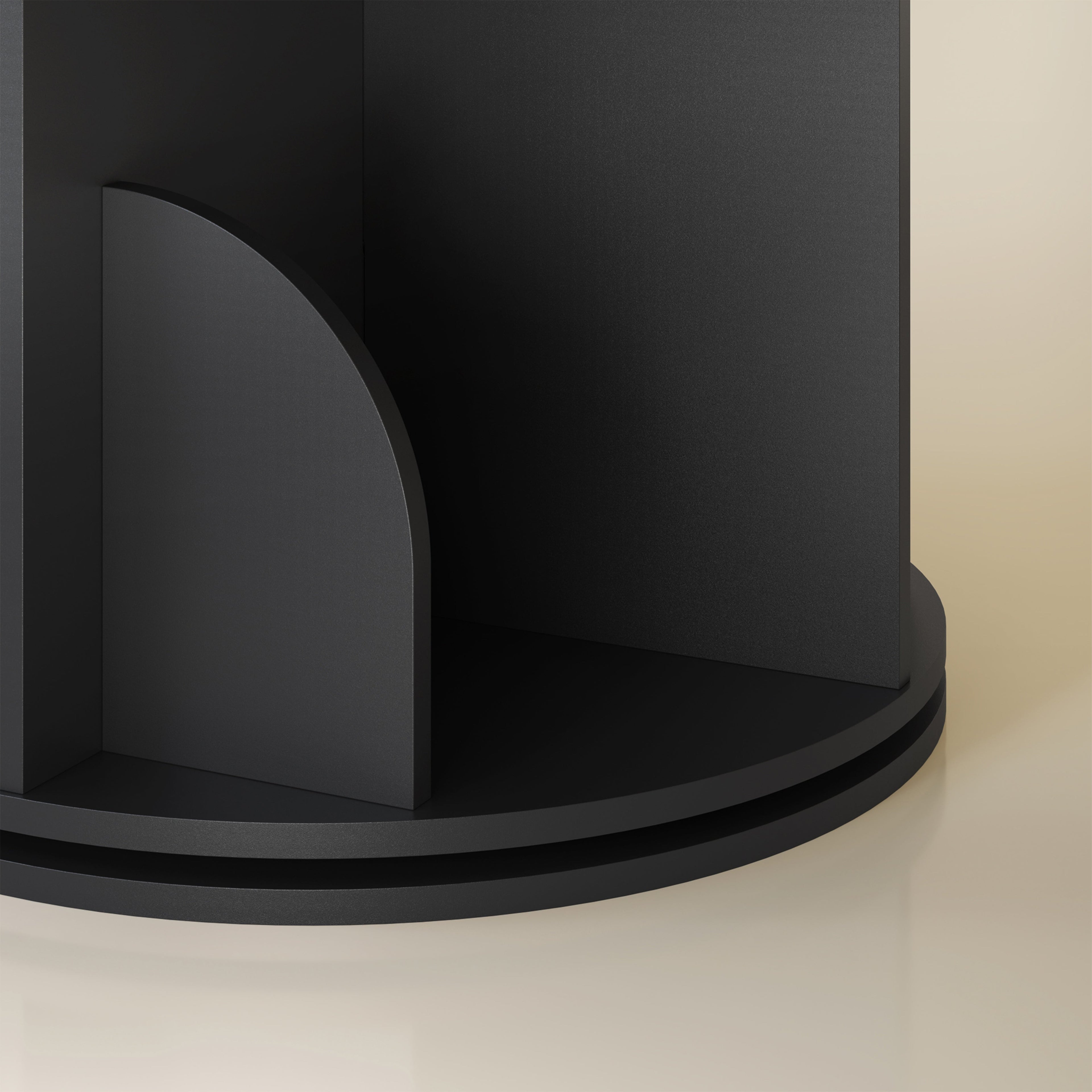 YOWOS Circinus Core 360° Rotating Storage Rack Wood Black 2 Tiers